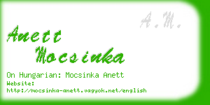 anett mocsinka business card